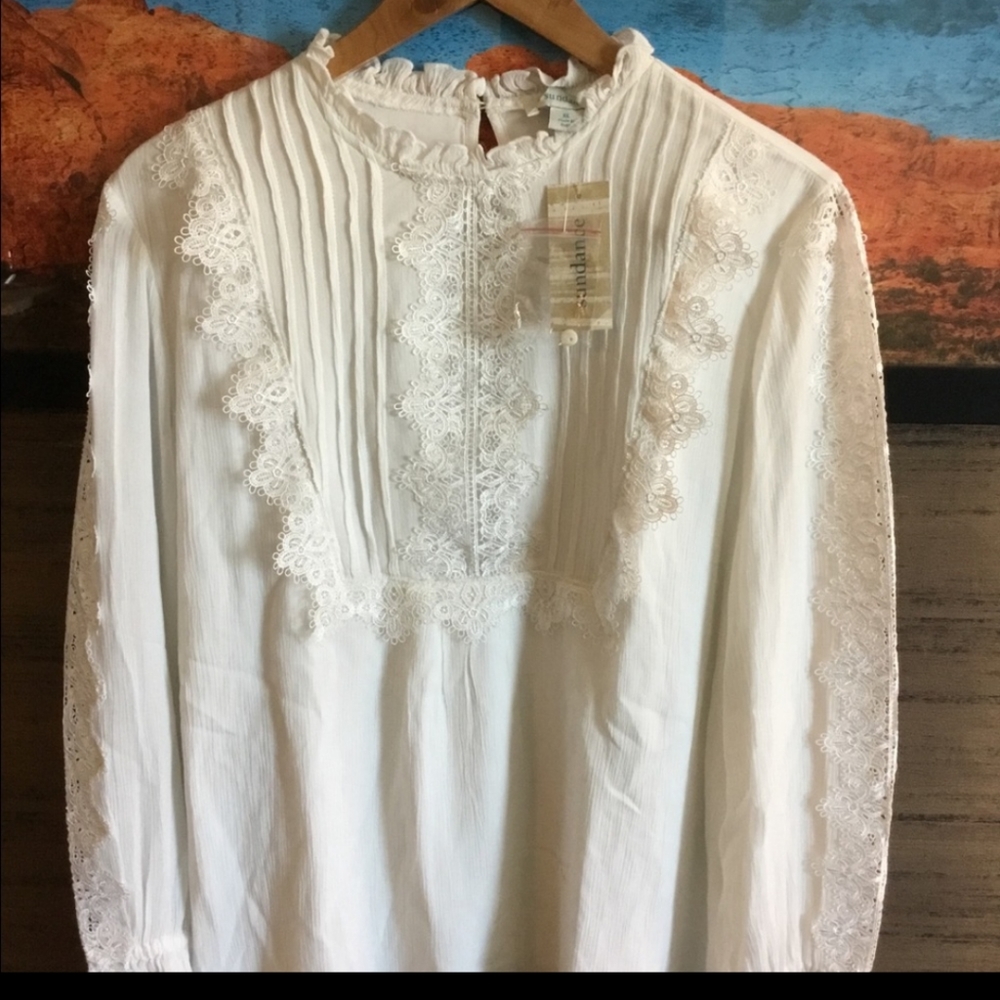 Sundance Lace Front Boho Blouse